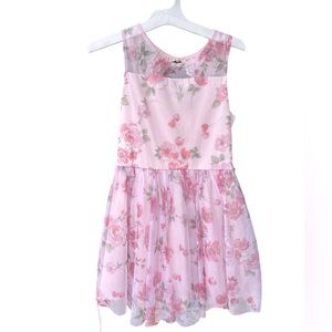 Girls Pink Floral Dress